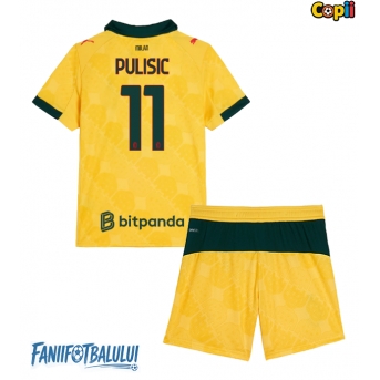 AC Milan Christian Pulisic #11 Echipament de Fotbal Replică 2025-26 Copii Treilea (+ Șorturi)